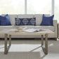 Ariela Natural Travertine Coffee Table with Bronze Metal Base