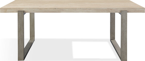 Ariela Natural Travertine Coffee Table with Bronze Metal Base