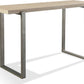 Ariela Natural Travertine Console Table with Bronze Metal Base