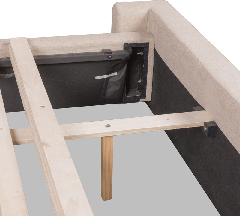Arroyo Uph King Bed - Cashew