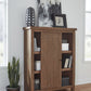 Autumn Sliding Door Bookcase in Flint Oak