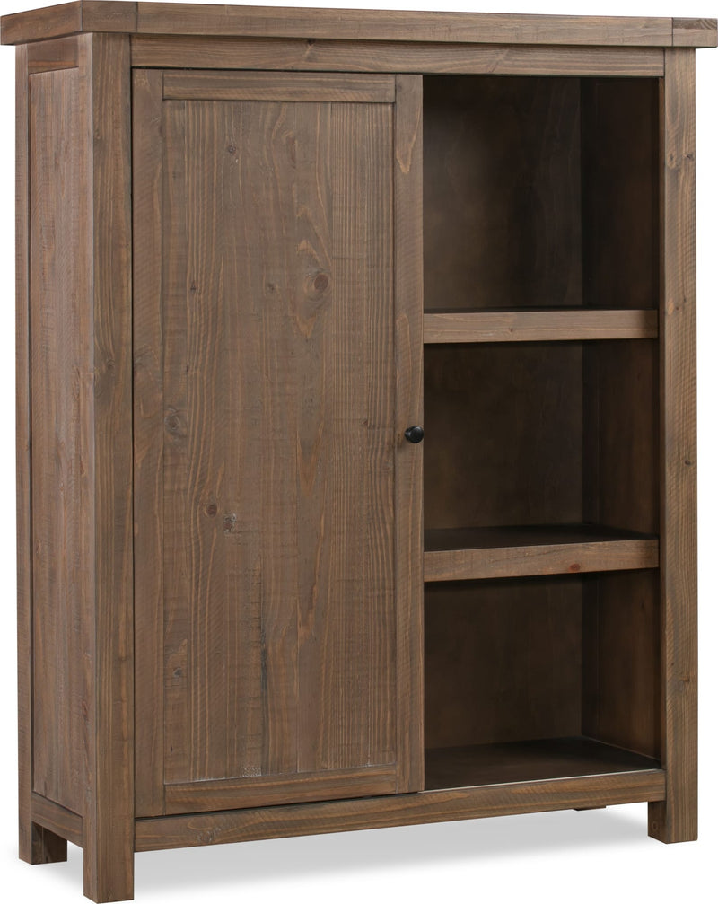 Autumn Sliding Door Bookcase in Flint Oak