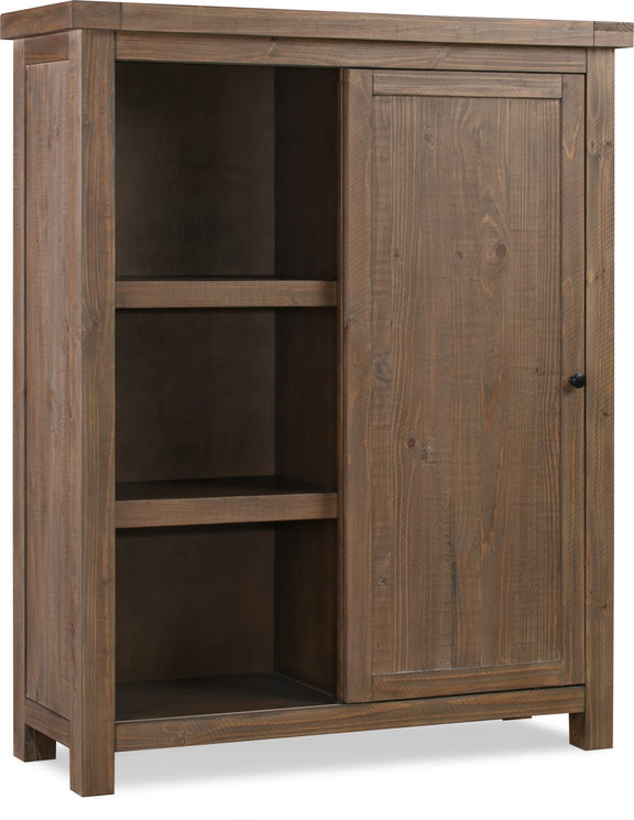 Autumn Sliding Door Bookcase in Flint Oak