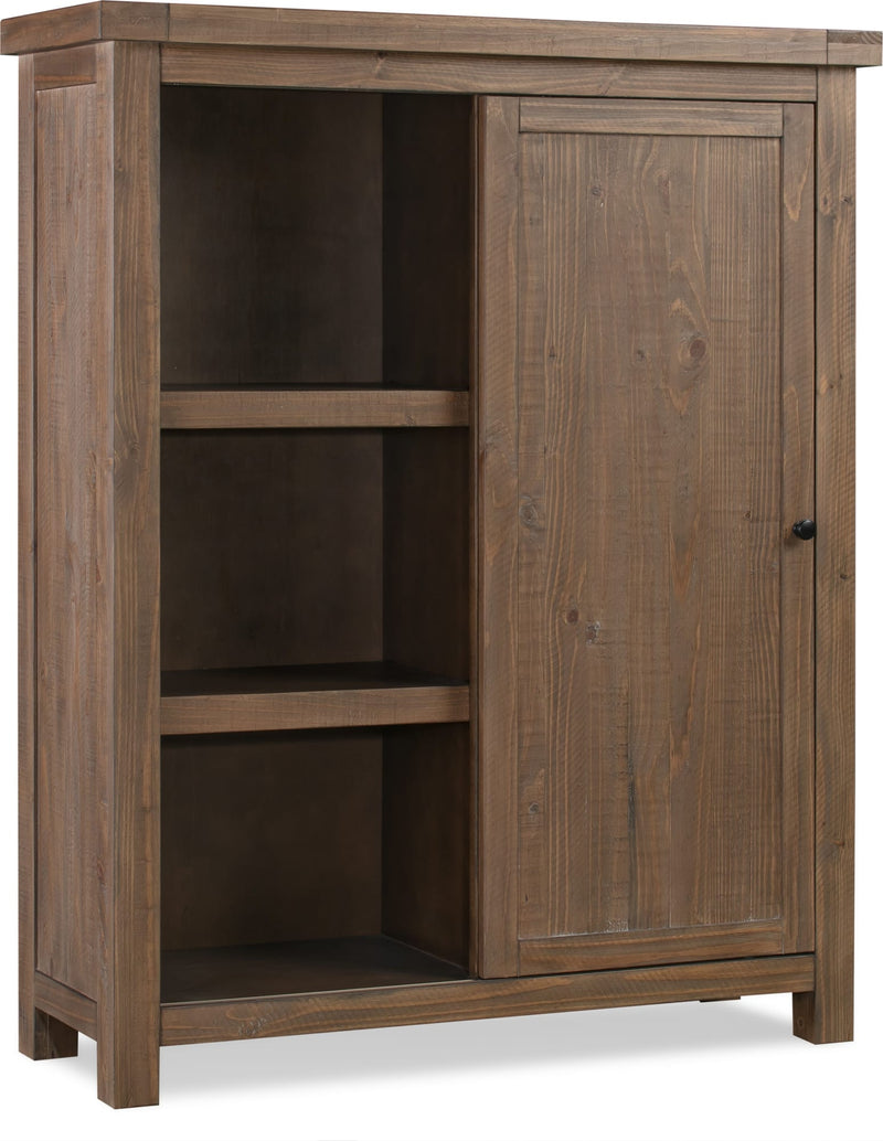 Autumn Sliding Door Bookcase in Flint Oak