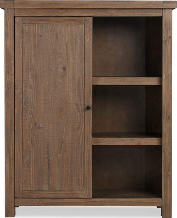Autumn Sliding Door Bookcase in Flint Oak