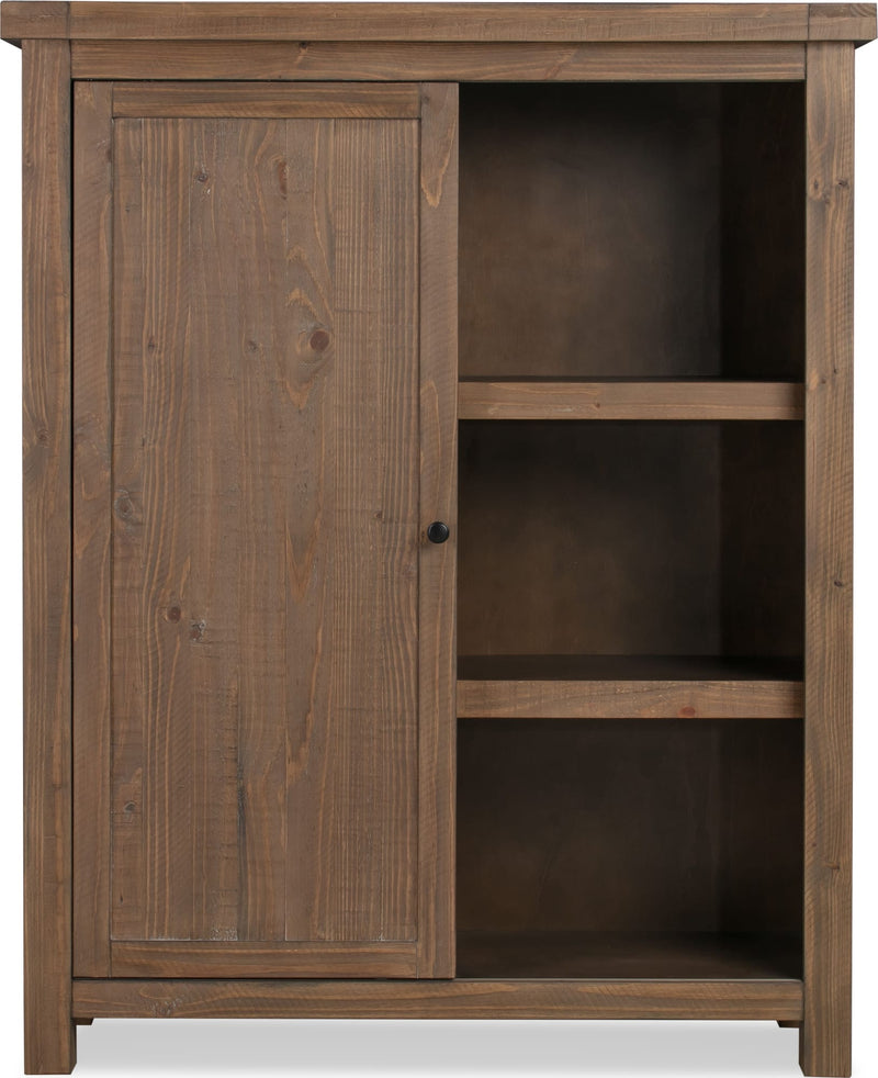Autumn Sliding Door Bookcase in Flint Oak