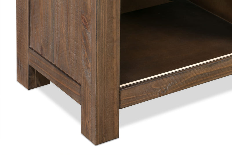 Autumn Sliding Door Bookcase in Flint Oak
