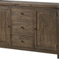 Autumn Solid Wood Three Drawer Two Door Sideboard in Flint Oak