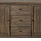 Autumn Solid Wood Three Drawer Two Door Sideboard in Flint Oak