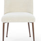Avery Upholstered Dining Chair in Ricotta Boucle and Bronze Metal