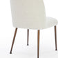 Avery Upholstered Dining Chair in Ricotta Boucle and Bronze Metal