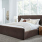 Bacall Full-size Velvet Upholstered Wingback Platform Bed in Cola (2026)