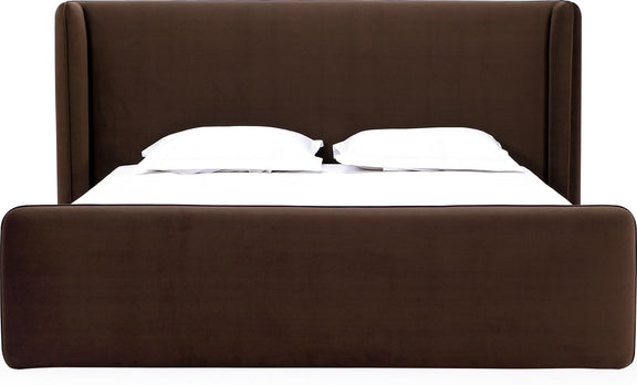 Bacall Full-size Velvet Upholstered Wingback Platform Bed in Cola (2026)