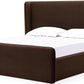 Bacall King-size Velvet Upholstered Wingback Platform Bed in Cola (2026)