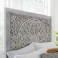 Boho Chic King-Size Bed in Washed White
