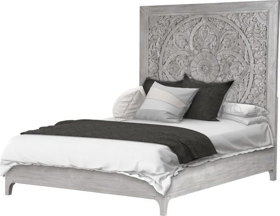 Boho Chic Full-Size Bed in Washed White