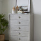 Boho Chic Five-Drawer Chest in Washed White (2024)