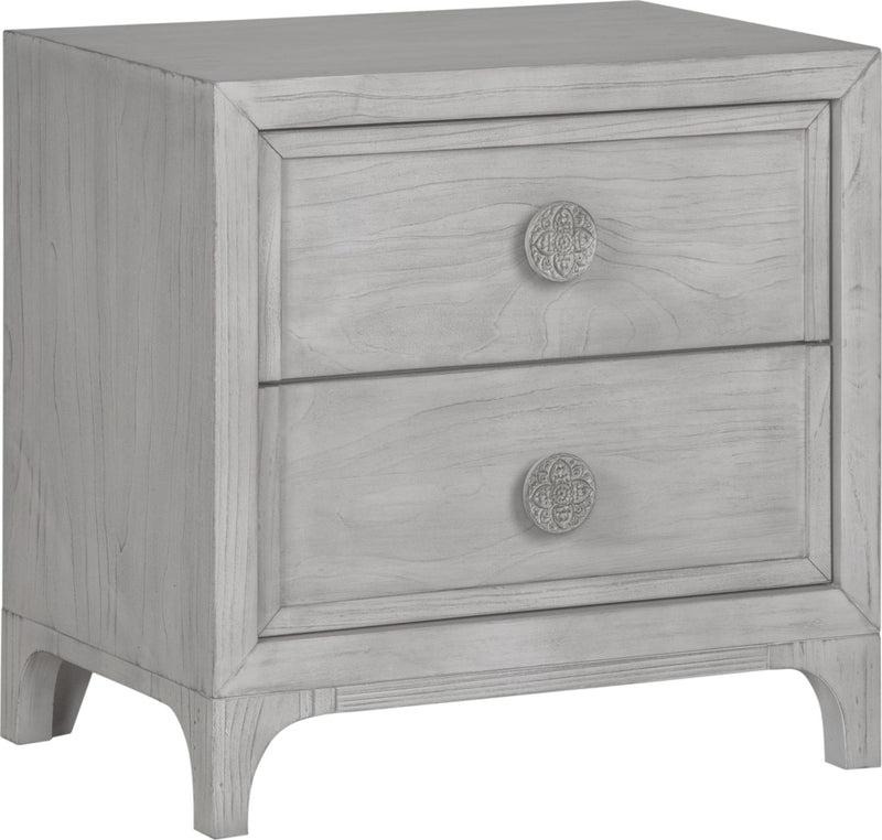 Boho Chic Nighstand in Washed White
