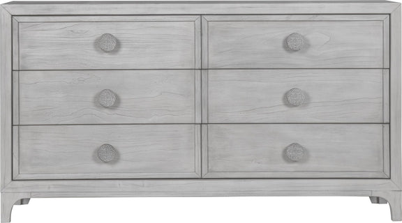 Boho Chic Six-Drawer Dresser in Washed White (2024)