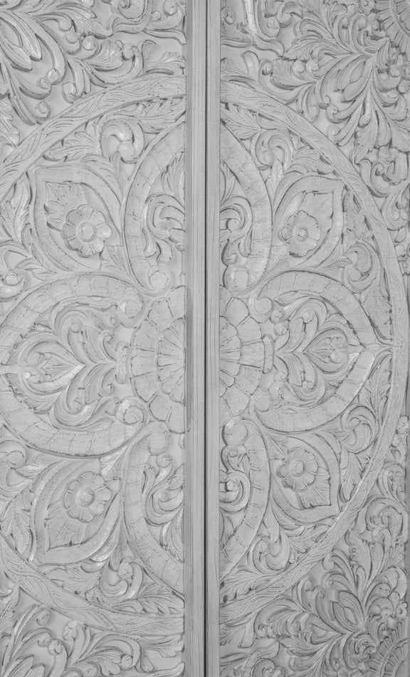 Boho Chic Wardrobe Chest in Washed White (2024)