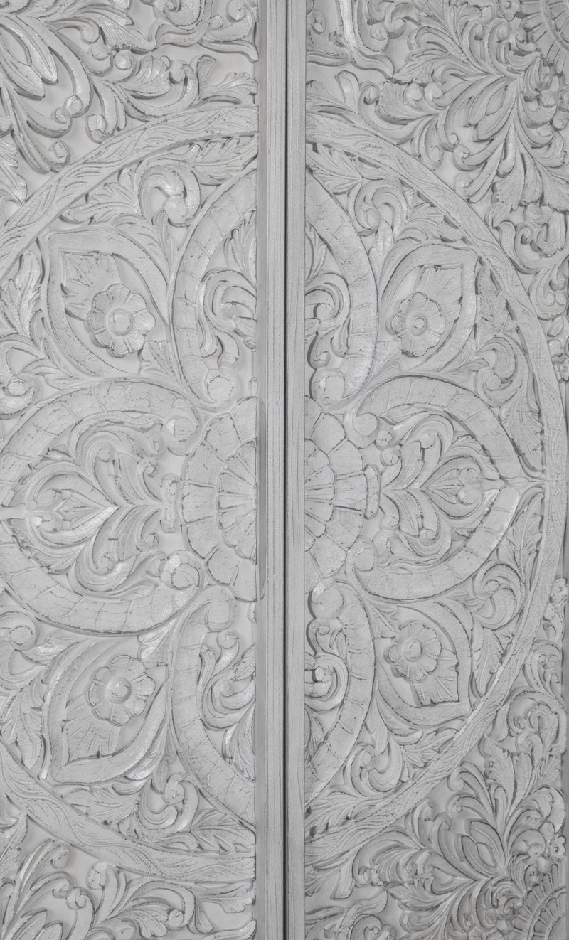 Boho Chic Wardrobe Chest in Washed White (2024)