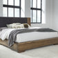 Boka King-Size Chenille Upholstered Platform Bed in Black and Impala