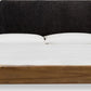Boka Queen-Size Chenille Upholstered Platform Bed in Black and Impala