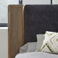 Boka California King-Size Chenille Upholstered Platform Bed in Black and Impala