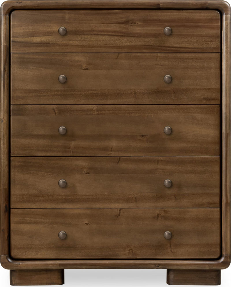 Boka Five Drawer Acacia Wood Chest in Impala