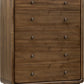 Boka Five Drawer Acacia Wood Chest in Impala