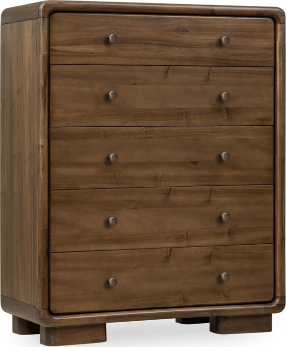 Boka Five Drawer Acacia Wood Chest in Impala