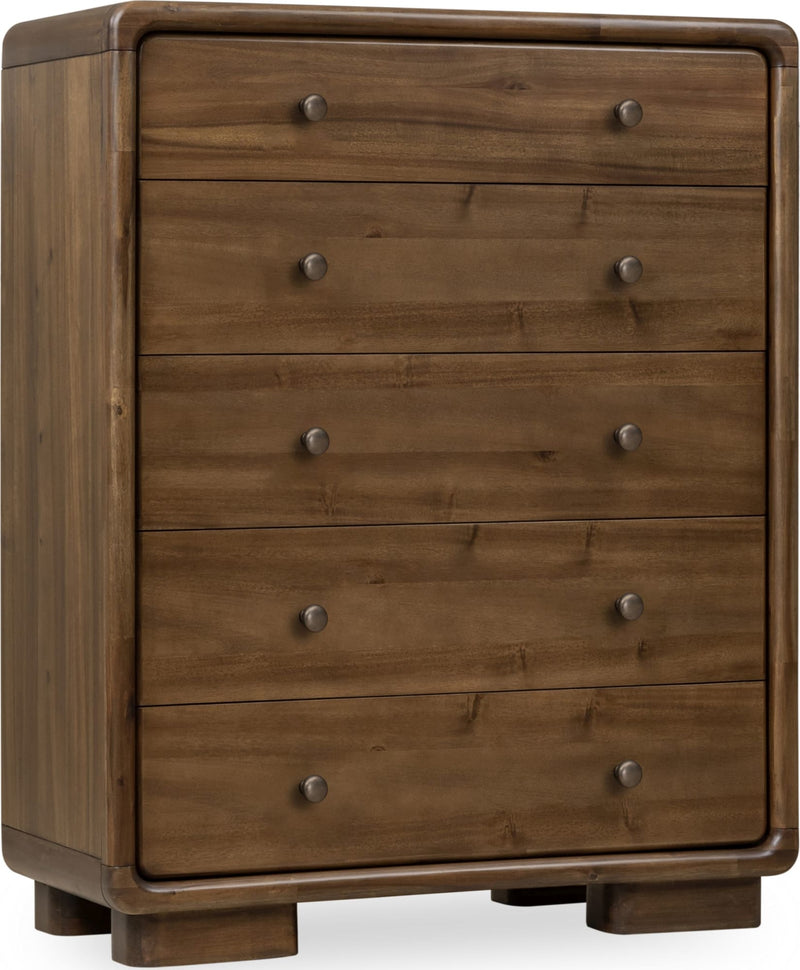 Boka Five Drawer Acacia Wood Chest in Impala