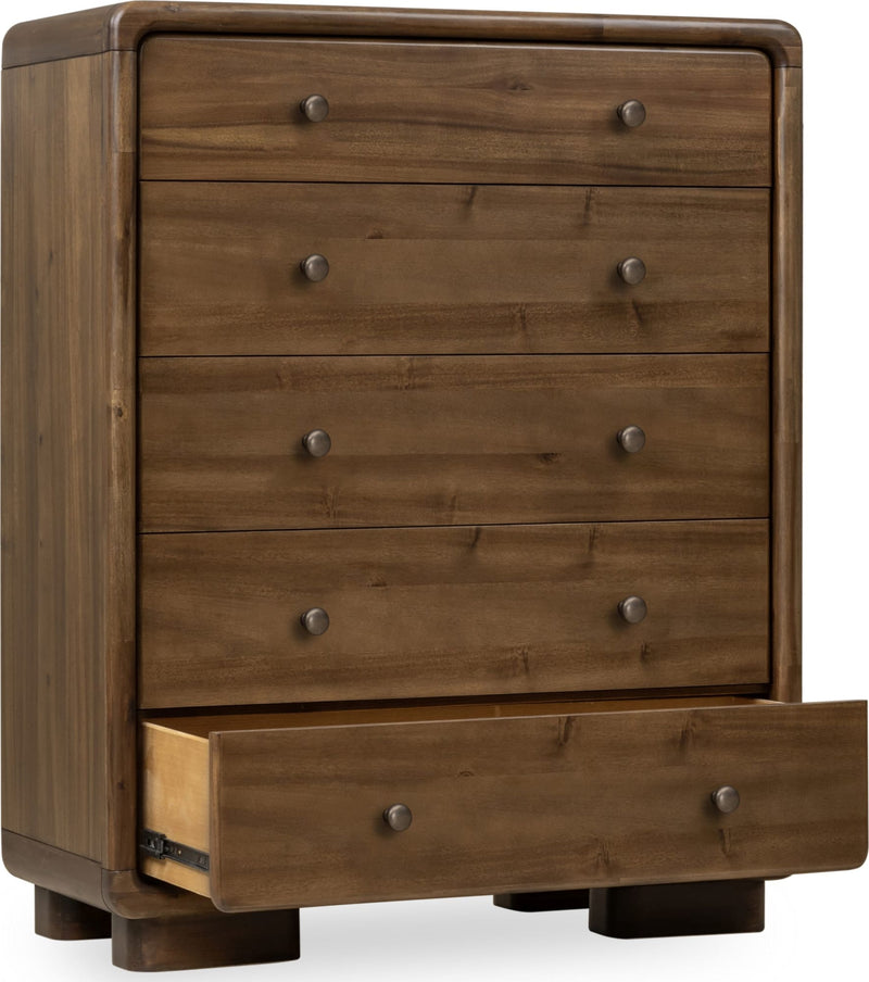 Boka Five Drawer Acacia Wood Chest in Impala