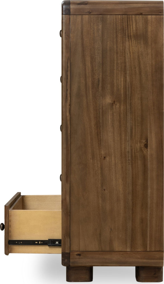 Boka Five Drawer Acacia Wood Chest in Impala