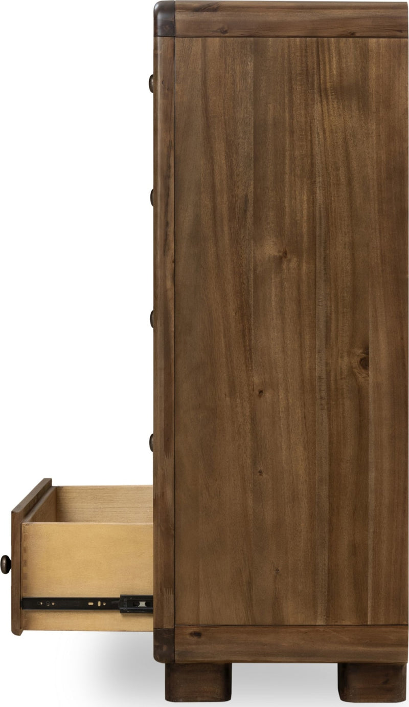Boka Five Drawer Acacia Wood Chest in Impala