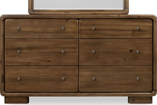 Boka Six Drawer Acacia Wood Dresser in Impala