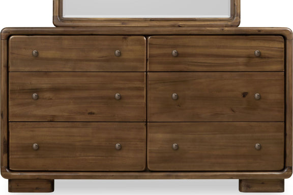 Boka Six Drawer Acacia Wood Dresser in Impala