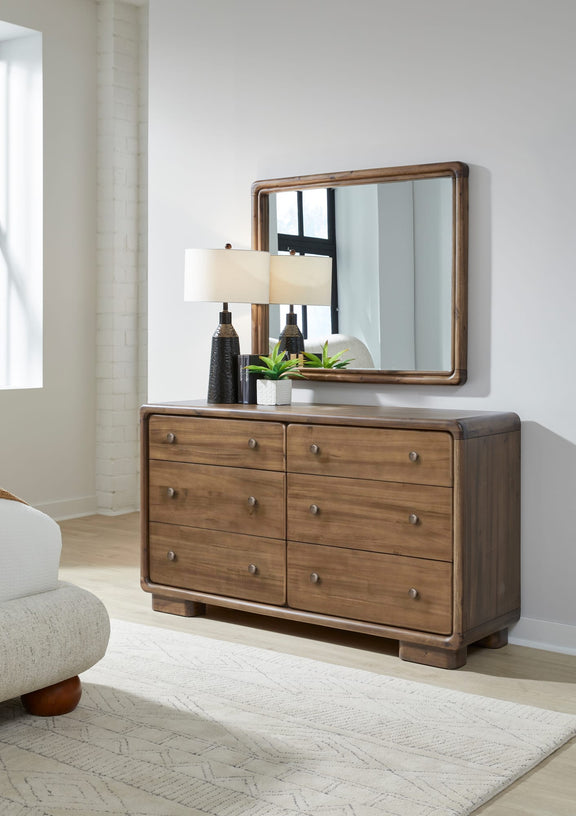 Boka Six Drawer Acacia Wood Dresser in Impala