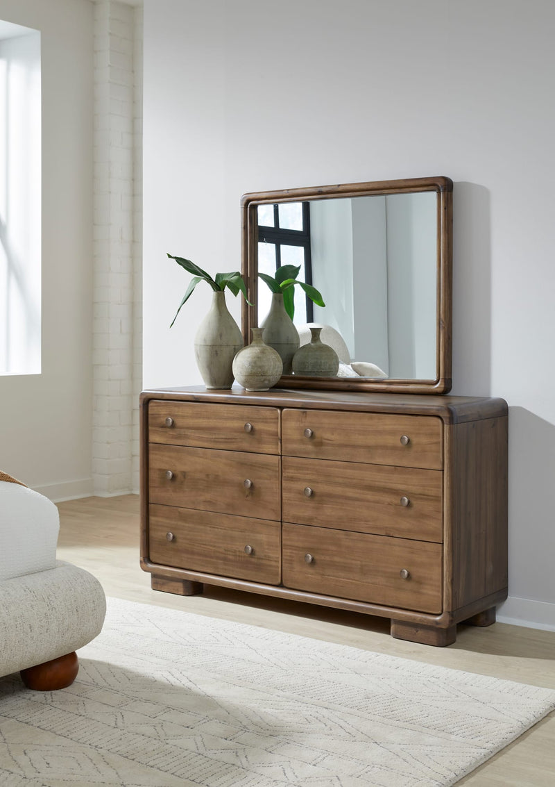 Boka Six Drawer Acacia Wood Dresser in Impala