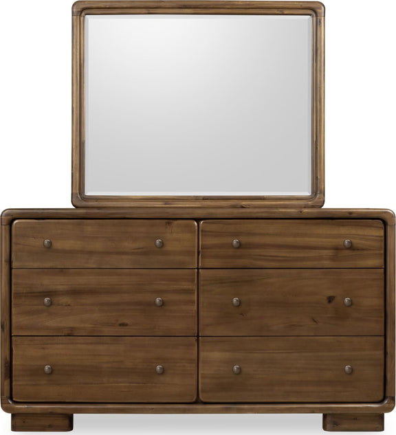 Boka Six Drawer Acacia Wood Dresser in Impala