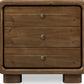 Boka Three Drawer Acacia Wood Nightstand in Impala