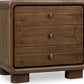 Boka Three Drawer Acacia Wood Nightstand in Impala