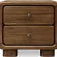 Boka Two Drawer Acacia Wood Nightstand in Impala
