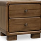 Boka Two Drawer Acacia Wood Nightstand in Impala