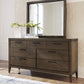 Boracay Beveled Glass Landscape Mirror in Wild Oats Brown