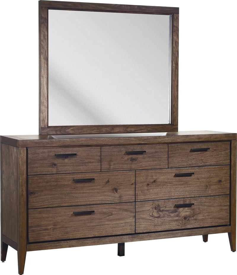 Boracay Beveled Glass Landscape Mirror in Wild Oats Brown