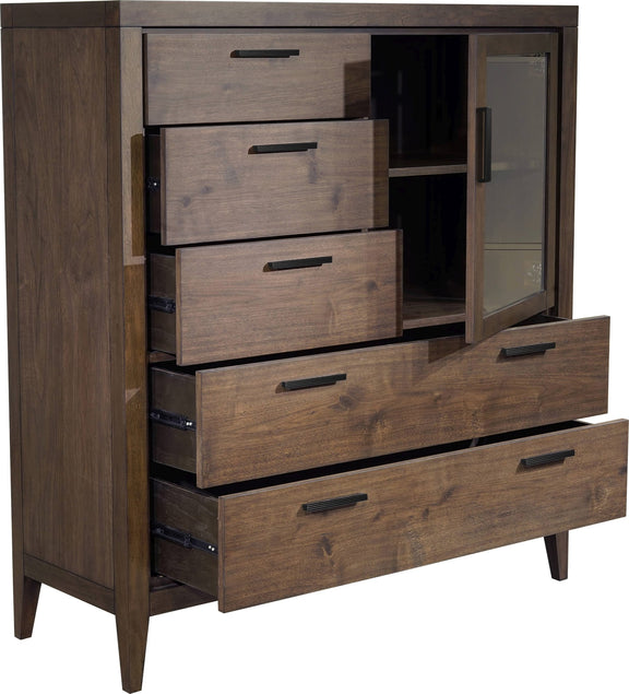 Boracay Five Drawer One Door Walnut Sweater Chest in Wild Oats Brown (2024)
