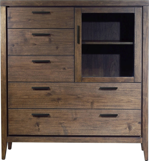 Boracay Five Drawer One Door Walnut Sweater Chest in Wild Oats Brown (2024)