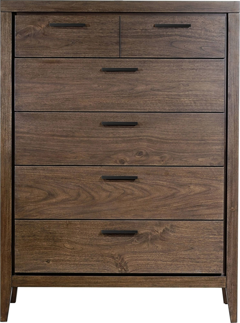 Boracay Five Drawer Walnut Chest in Wild Oats Brown (2024)