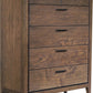 Boracay Five Drawer Walnut Chest in Wild Oats Brown (2024)